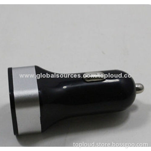 Car Chargers, Dual USB, 12-24V DC, 5V/2.1A, Suitable for Smartphone